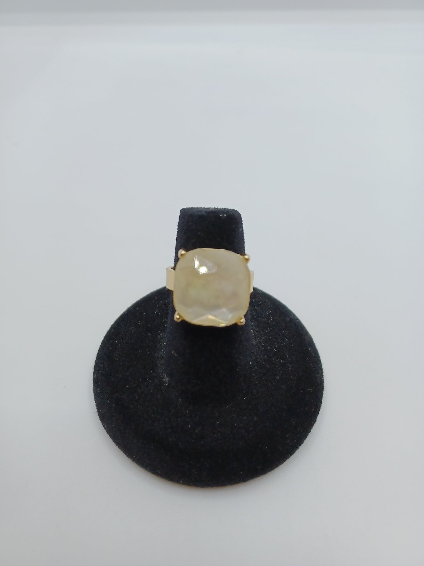 Gold Ring w/ Epoxy Faceted Stone