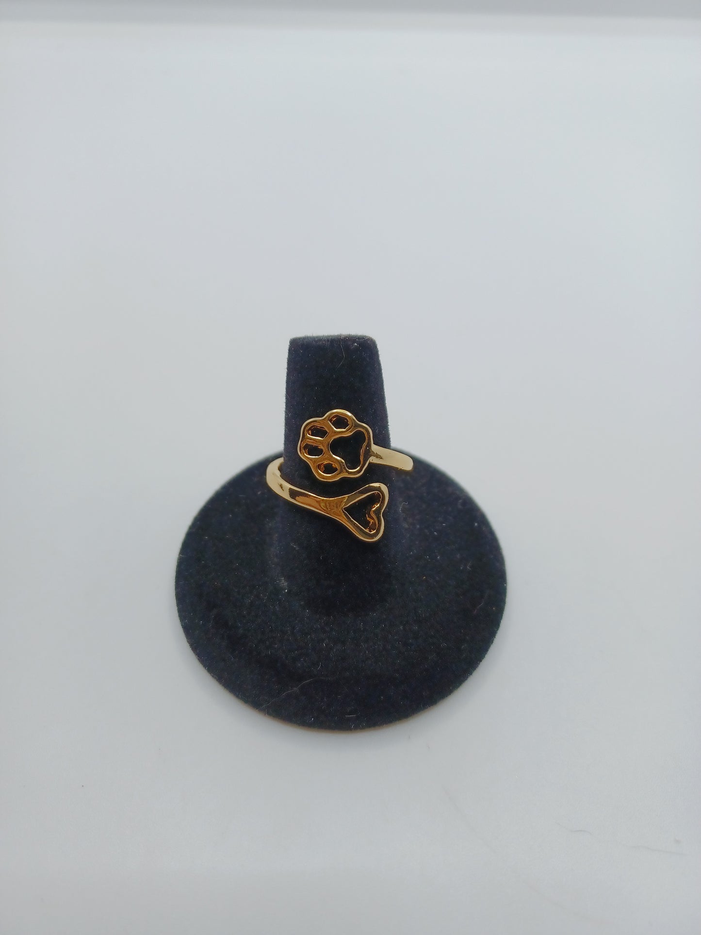 Gold Paw Print Ring