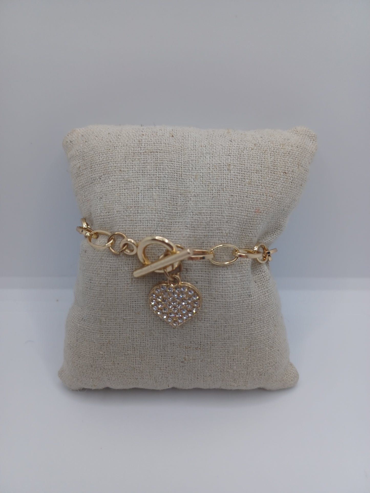 Gold Toggle Heart Bracelet