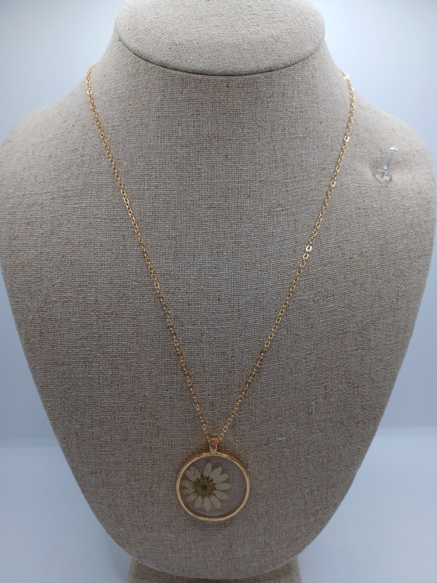 Daisy Pressed Flower Necklace