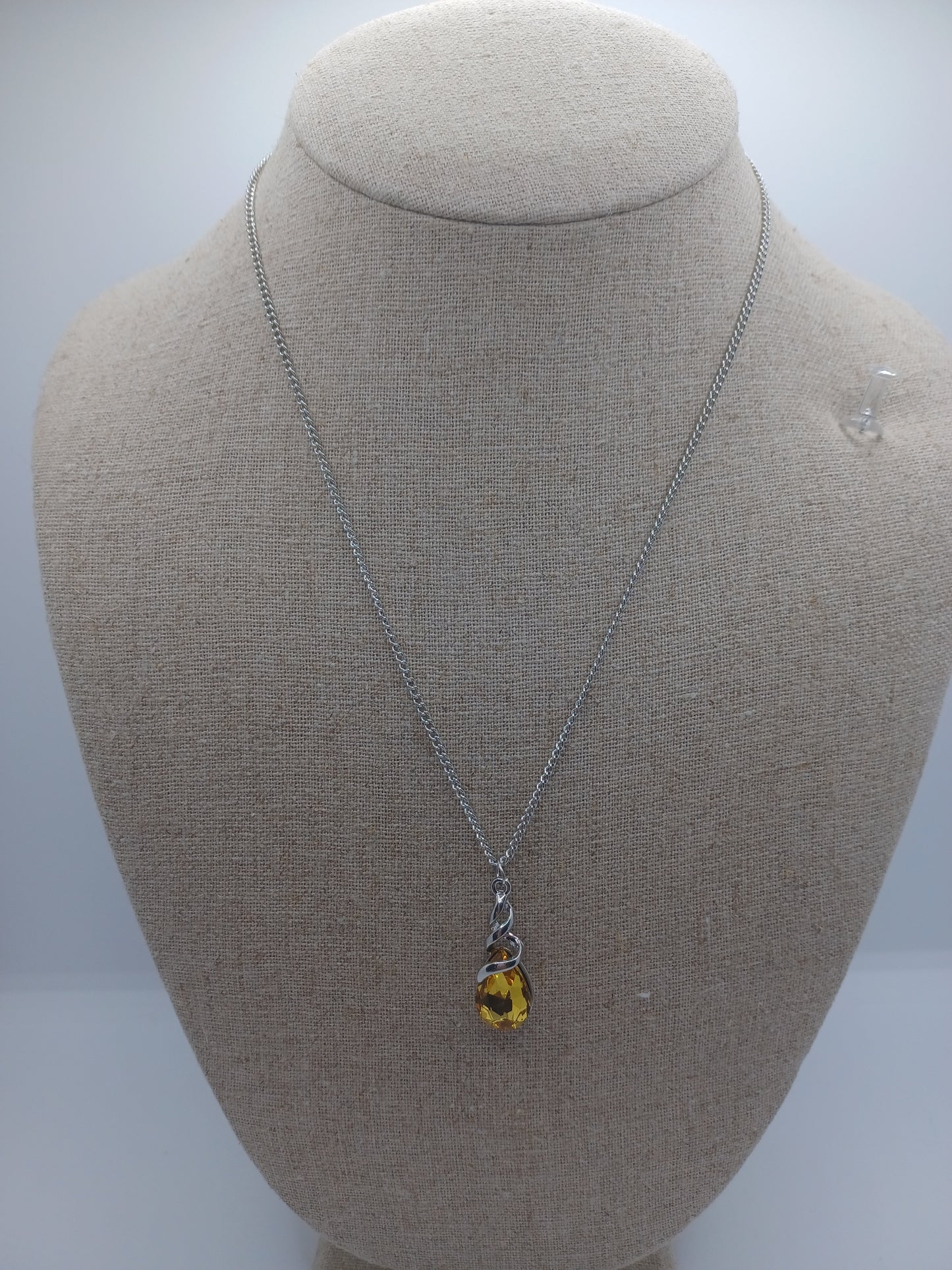 Dainty Yellow Pendant Style Necklace