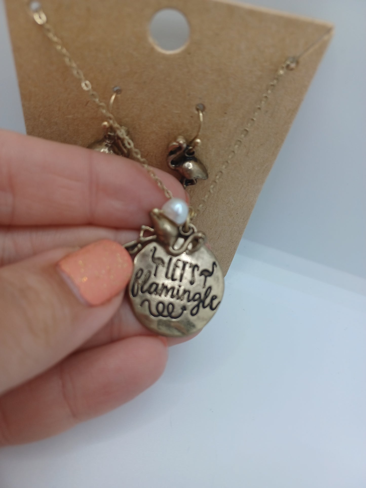 Gold "Flamingale" Flamingo Necklace