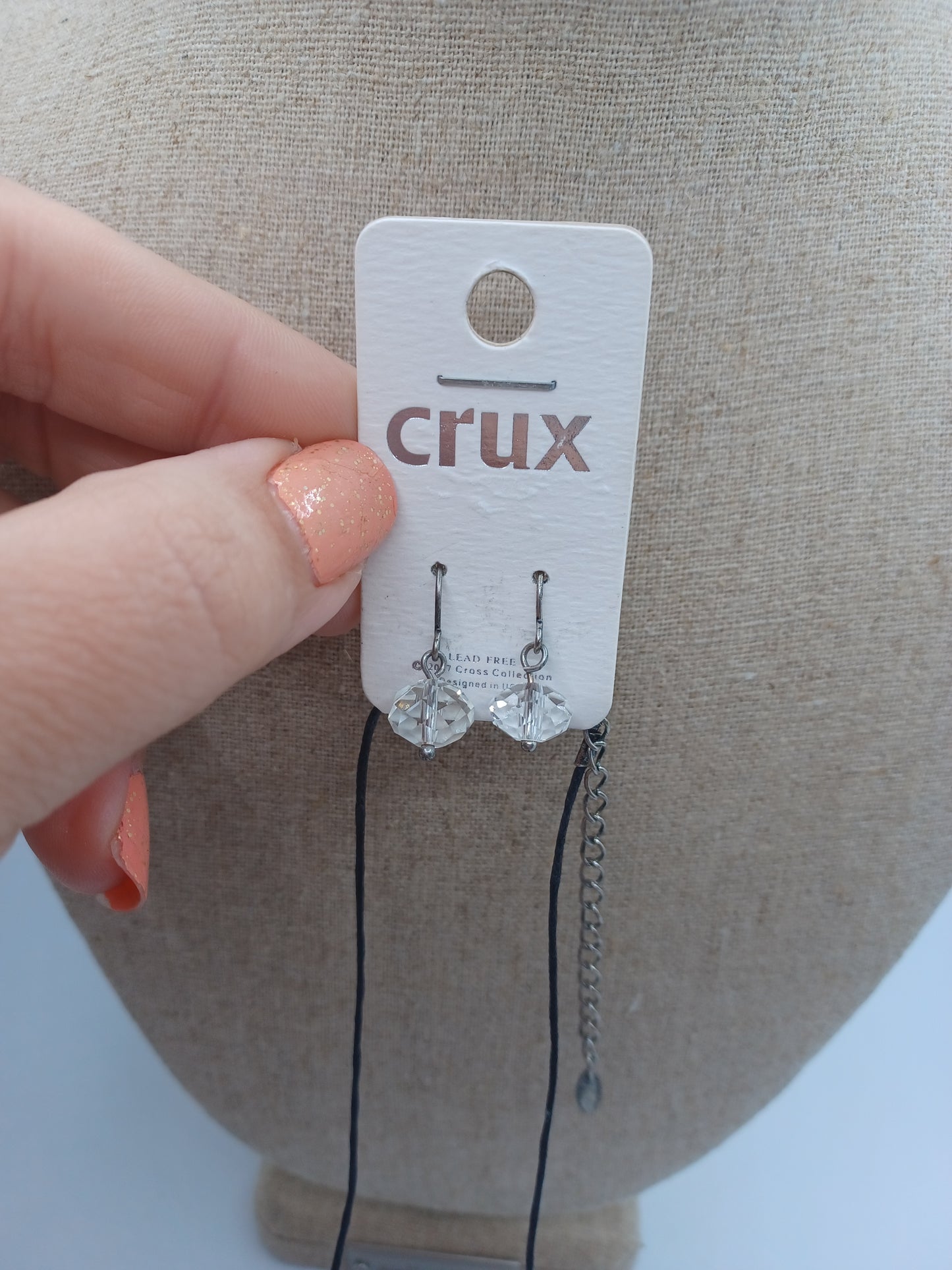 Black Suede Necklace w/ Charm Cluster (Heart, Butterfly, flower, & Rhinestone Bead)