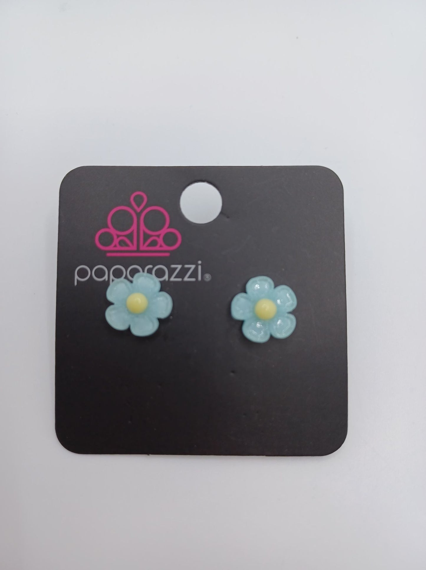 Blue Flower w/ Yellow Center Earrings