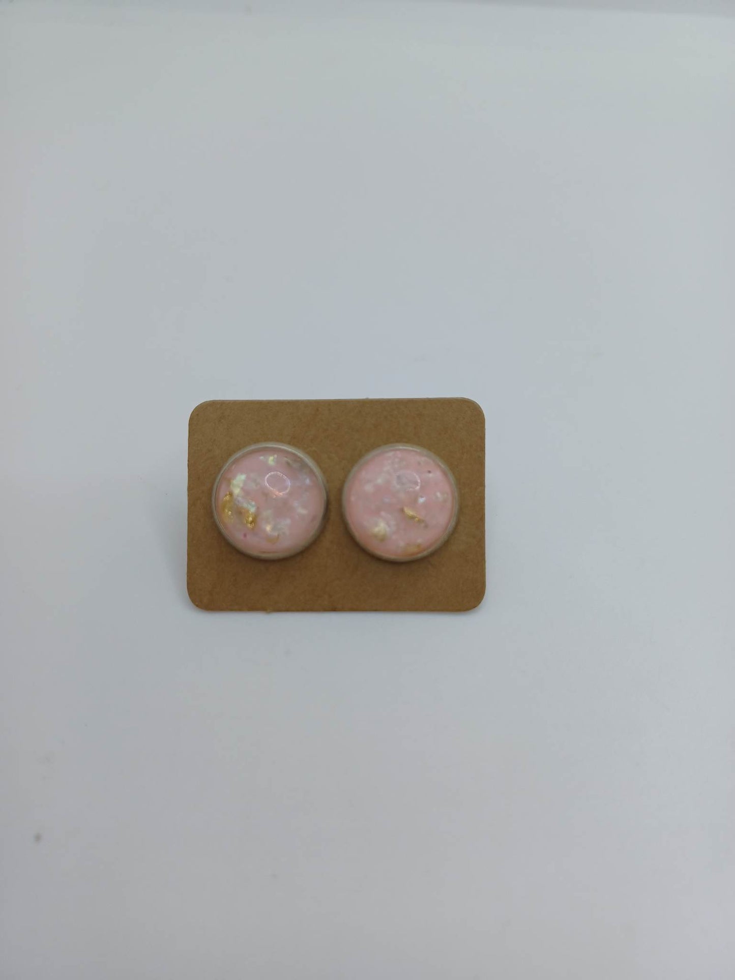 Pink w/ Gold Flakes Earrings