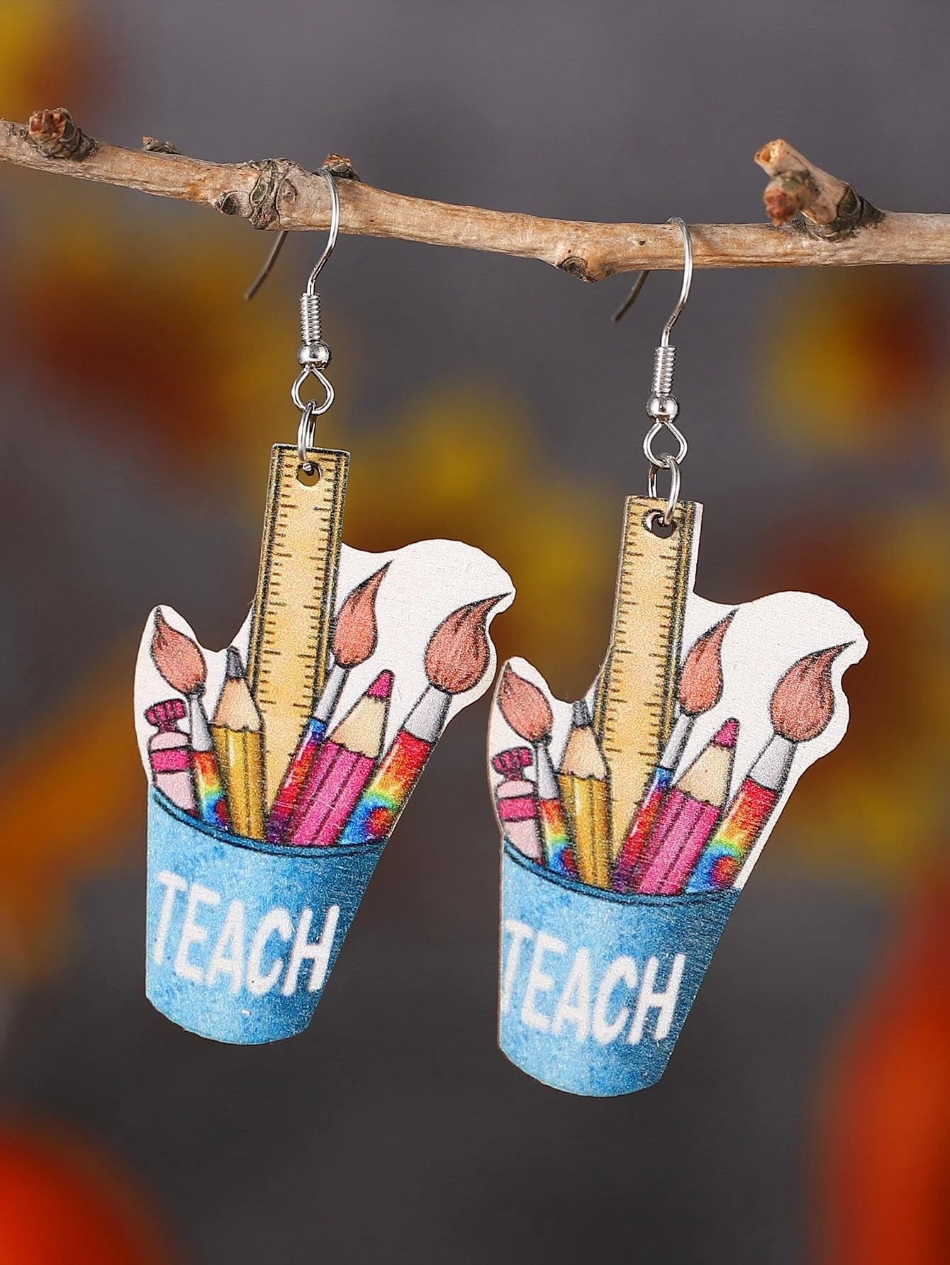 Paintbrush Teach Earrings