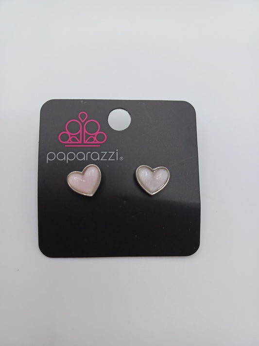 Pink Acrylic Heart Earrings