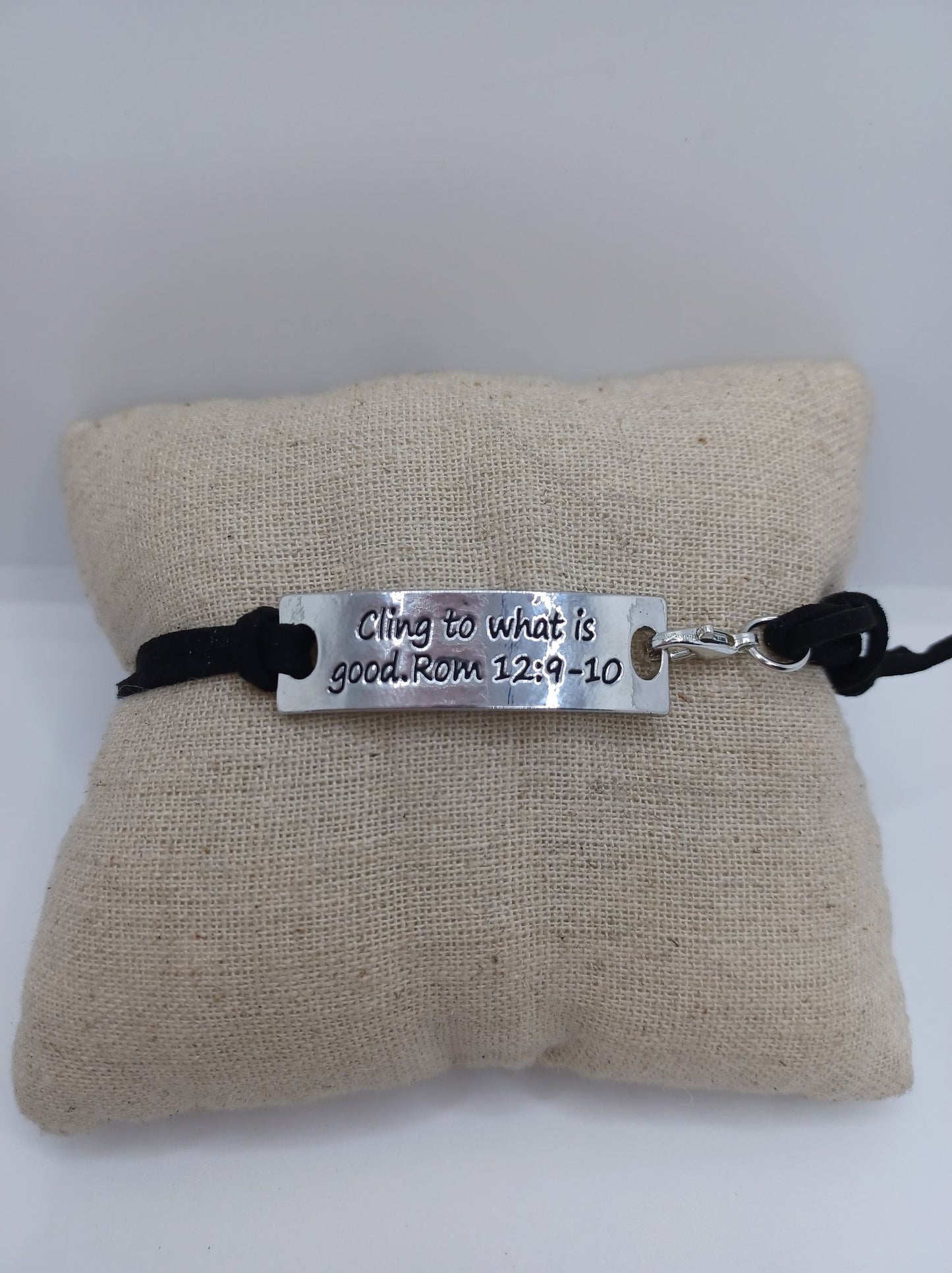 Cling to what is good. Rom 12:9-10 Inspirational Bracelet