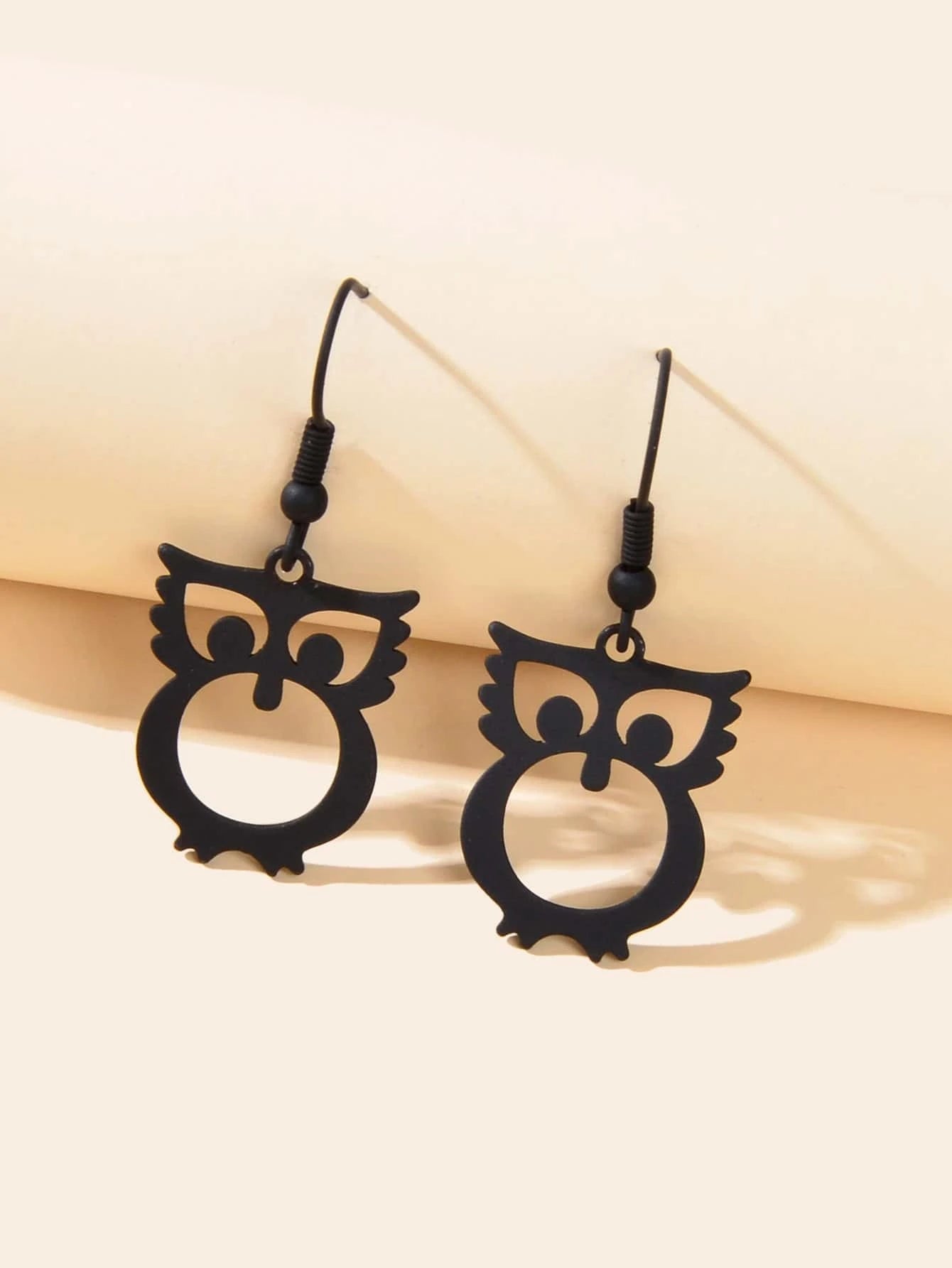 Black Owl Earrings