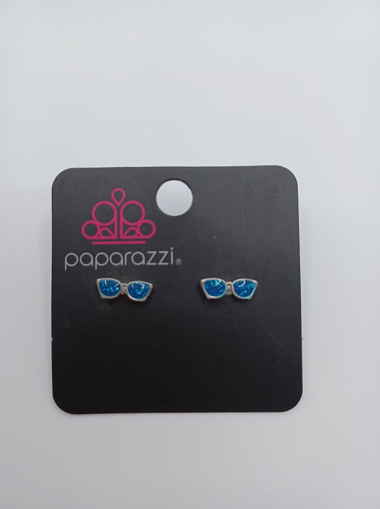 Blue Glitter Sunglasses Earrings