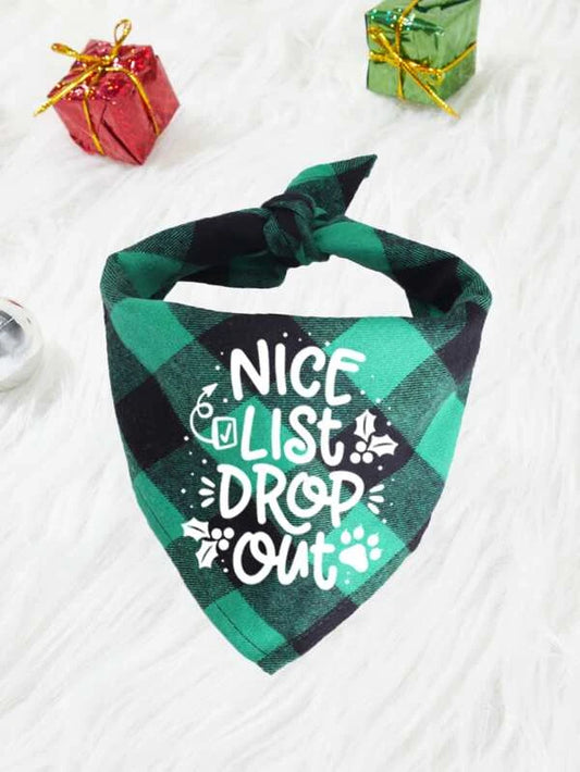 Nice List Dropout Pet Bandana