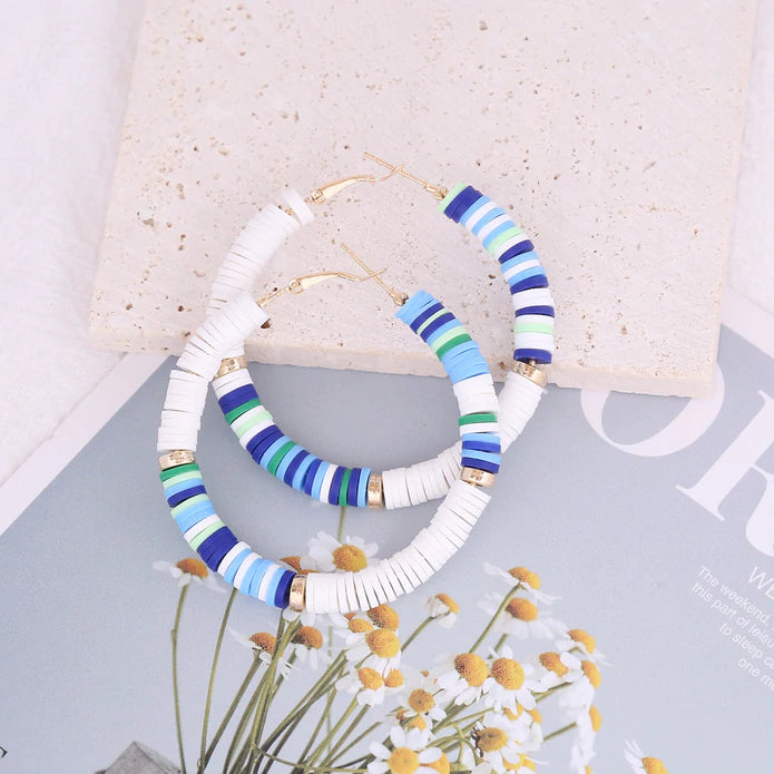 Colorful Disc Hoop Earrings