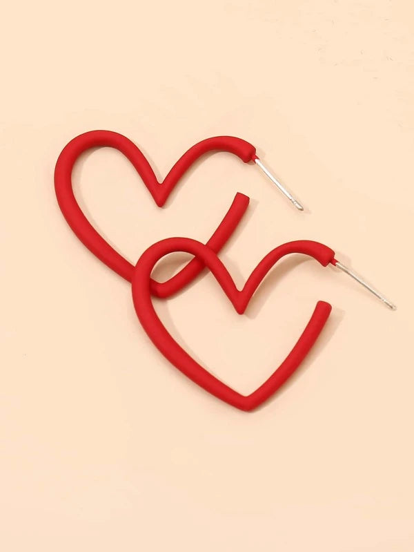 Dainty Heart Coated Hoops