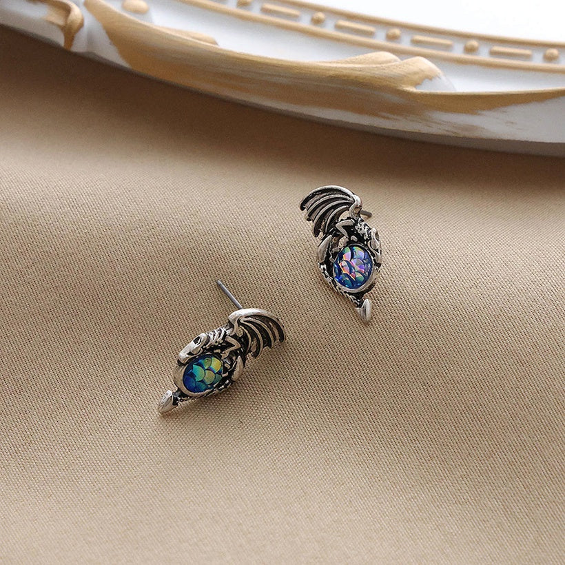 Dragon Mermaid Sequin Earrings