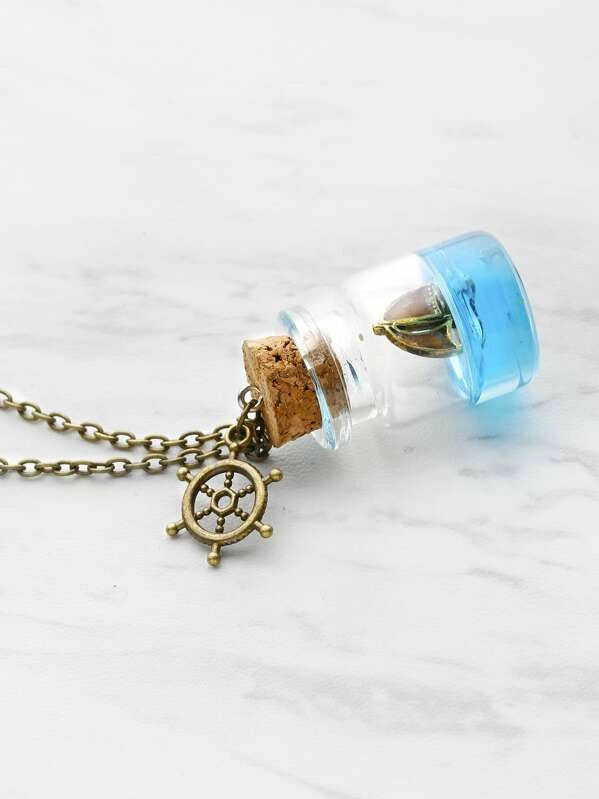 Boat in a Bottle Necklace