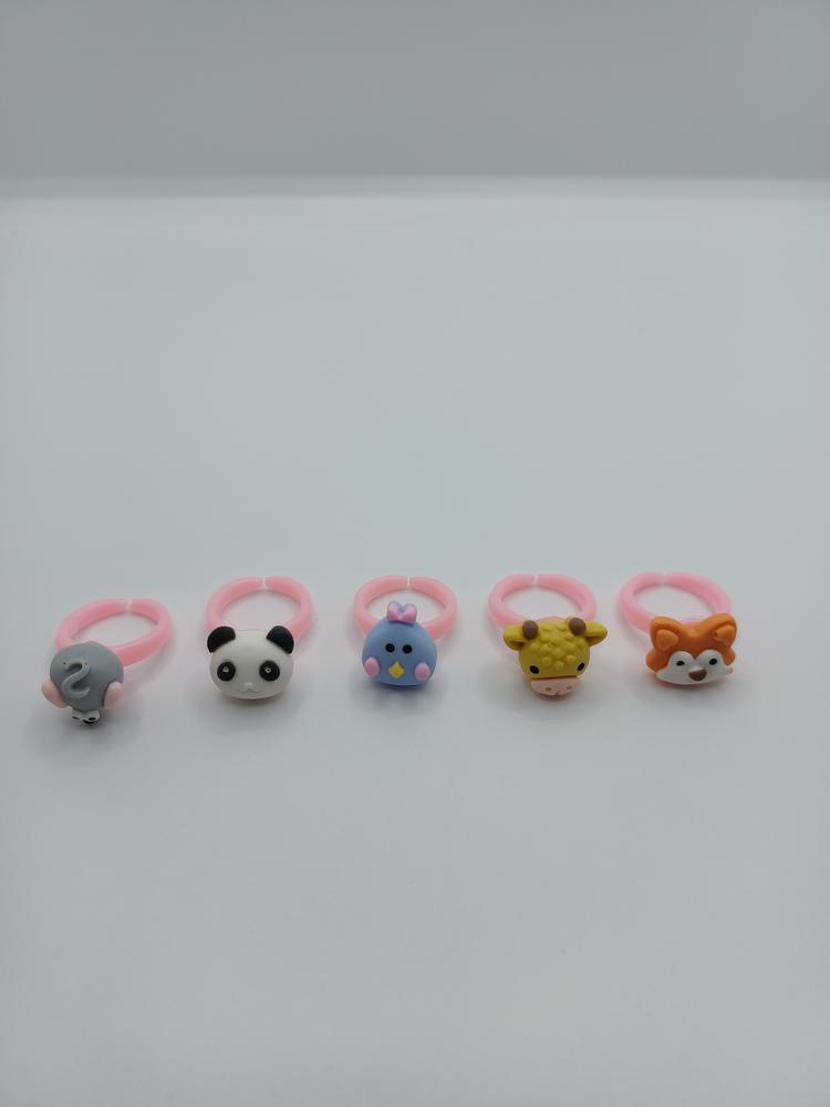 Animal Ring Set - Mouse, Panda, Bird, Giraffe, & Fox