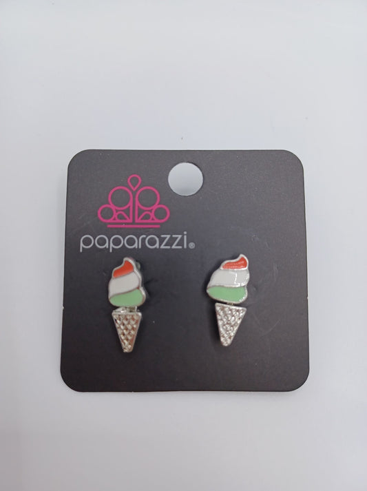 Pink, White, & Green Ice Cream Earrings