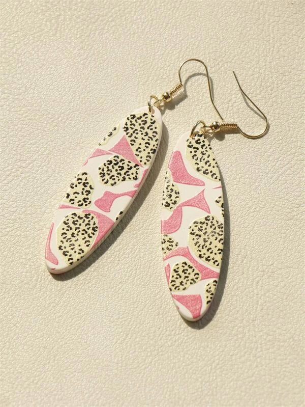 Pink & Leopard Print Earrings