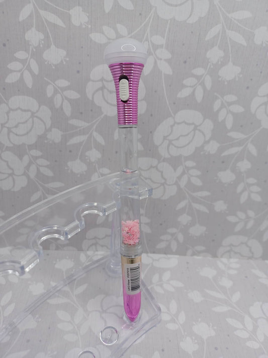 Pink Light Up Pen w/ Glitter Sequin Glitter Middle