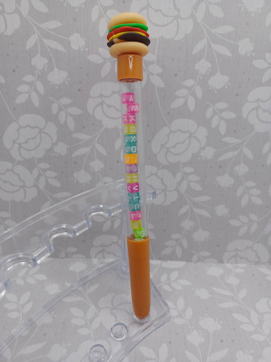 Hamburger Pen w/ Bracelet Beading