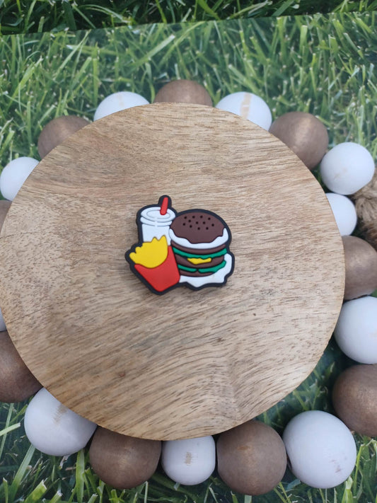 Hamburger, Fries, & Soda Shoe Charm Accessory