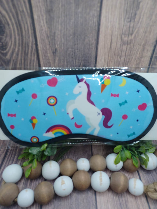 Light Blue Unicorn Sleep Mask