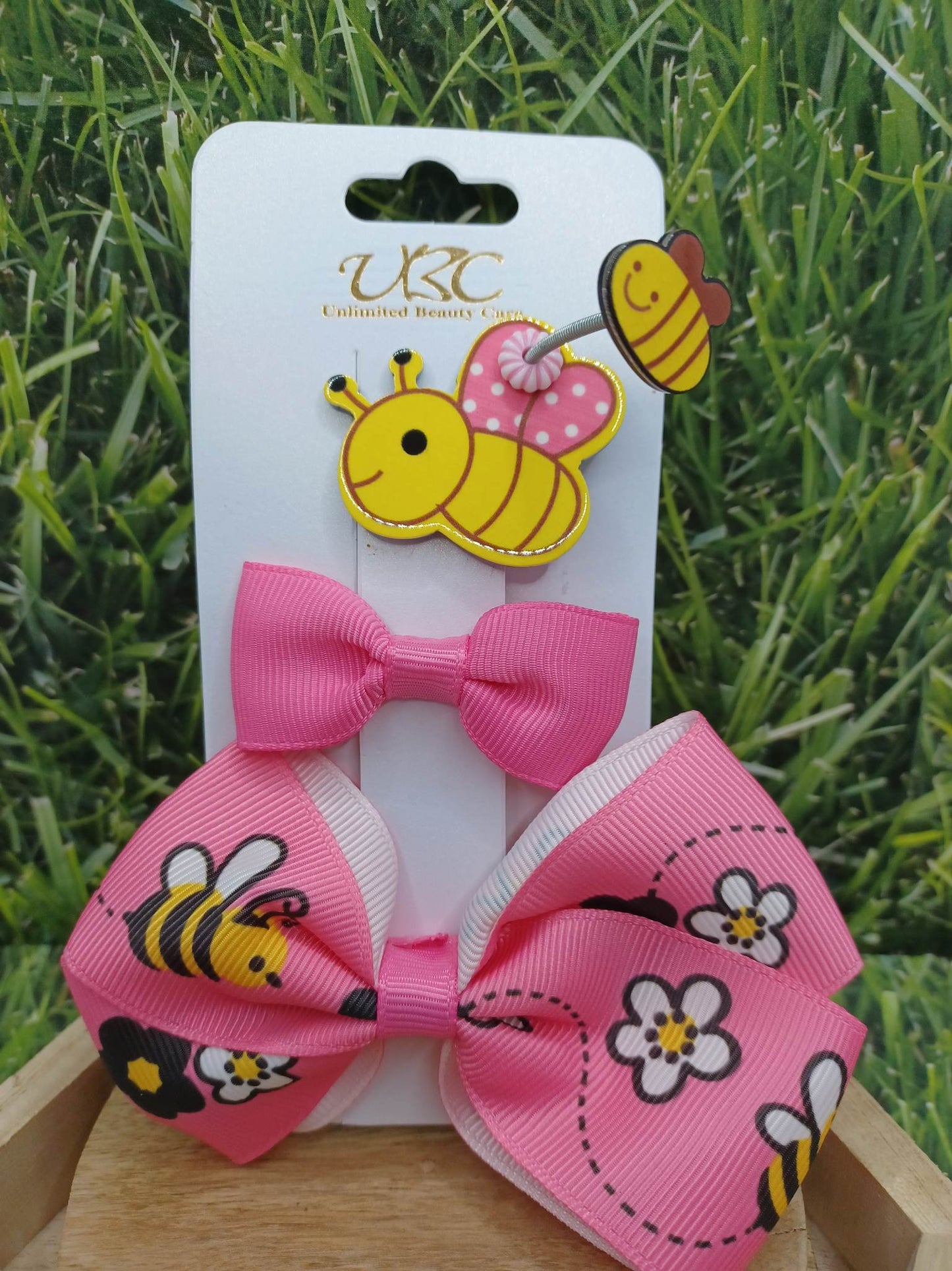 Hot Pink 3 Piece Bee Hair Accessory Set