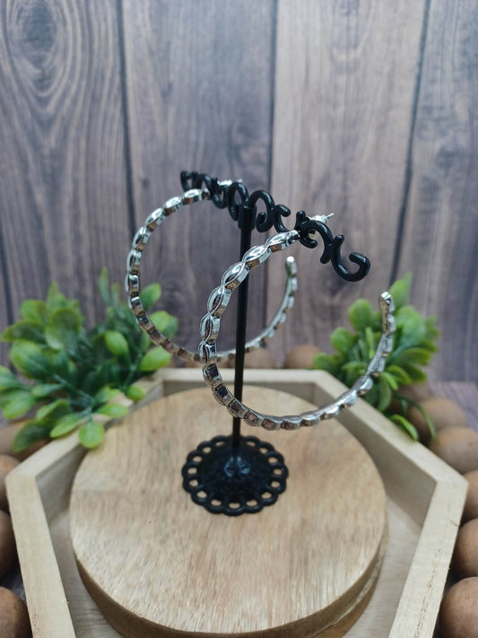 Silver Textured Earrings