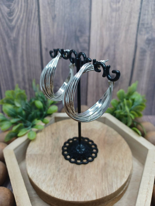 Silver Twisted Earrings