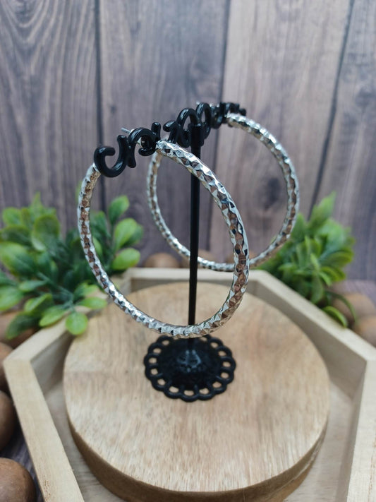 Silver Textured Earrings