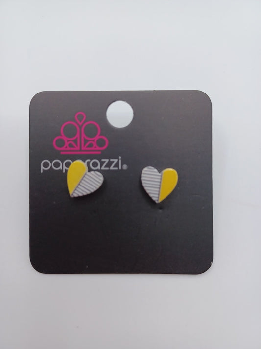 Yellow Heart Earrings