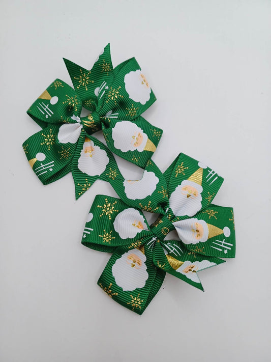 Green w/ Santa Hair Accessory Set