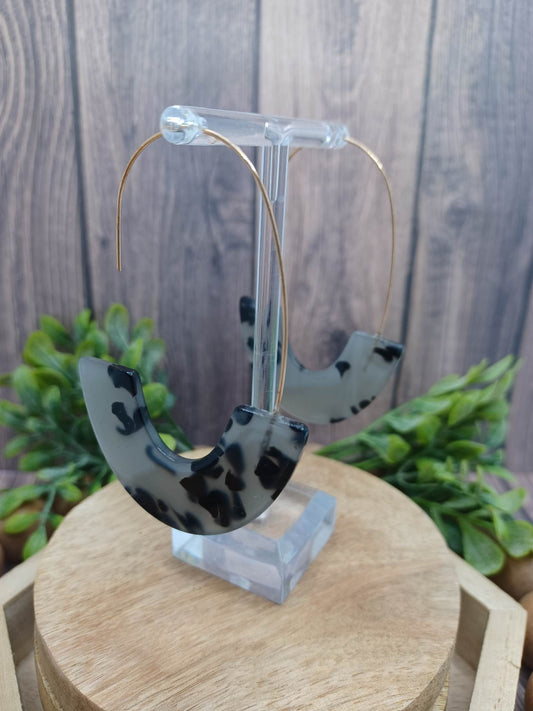 Grey & Black Acrylic Earrings