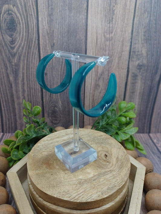 Teal Acrylic Earrings