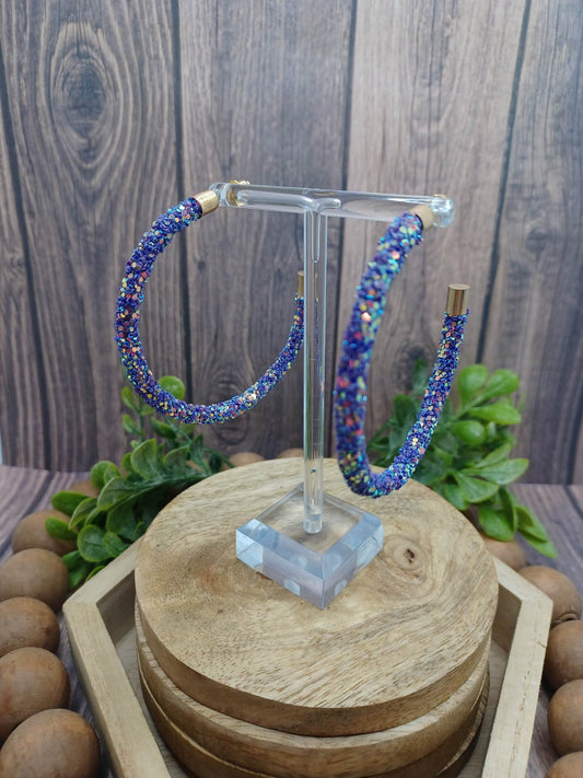 Blue/Purple Glitter Earrings