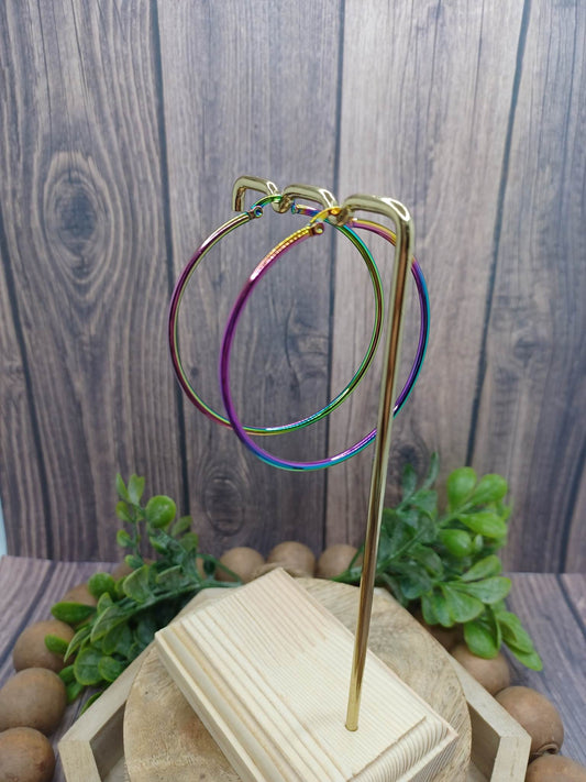Oil Spill Circular Earrings