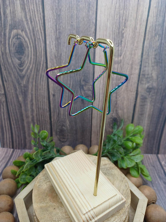 Oil Spill Star Earrings