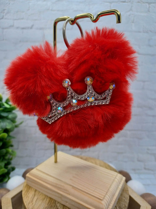 Red Princess Fluff Keychain