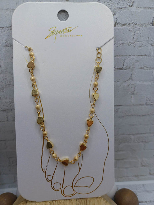 Gold Heart Anklet