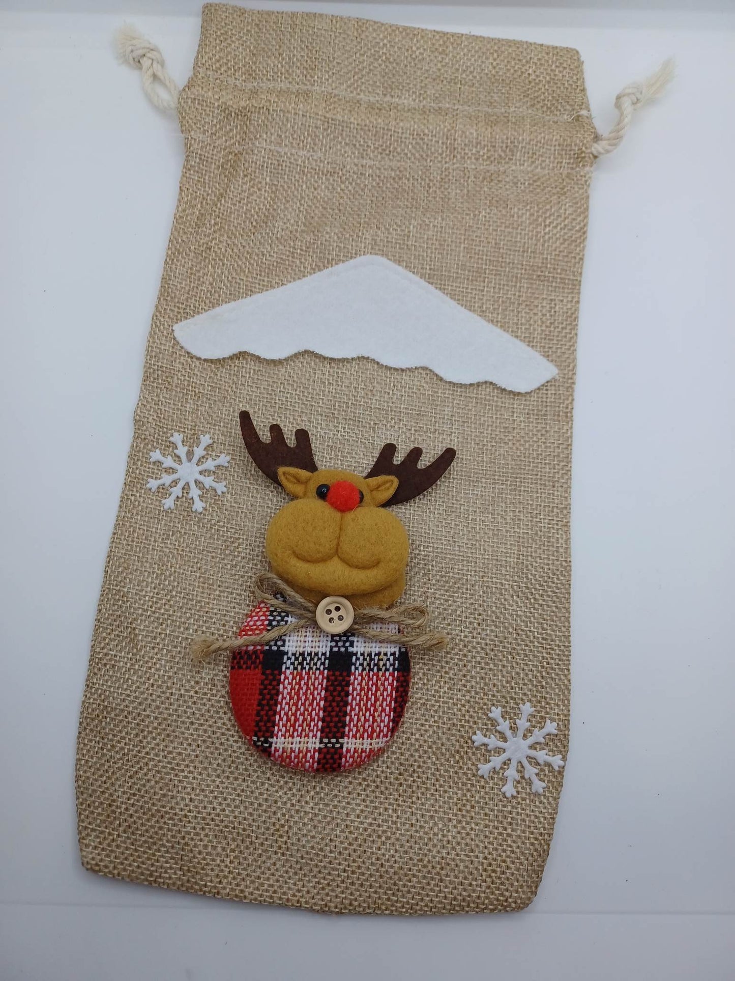 Brown Reindeer Wine Bottle Decorative Item