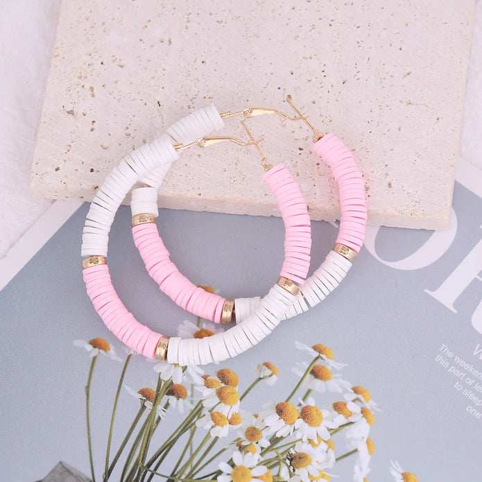 Colorful Disc Hoop Earrings