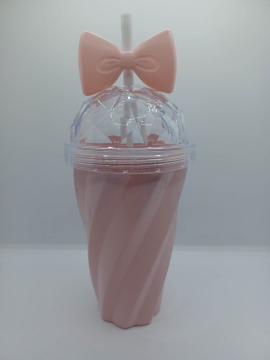 Baby Pink Candy Girl cup w/ Straw - 16oz