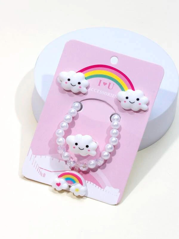 Cloud Bracelet, Earrings, & Ring Set