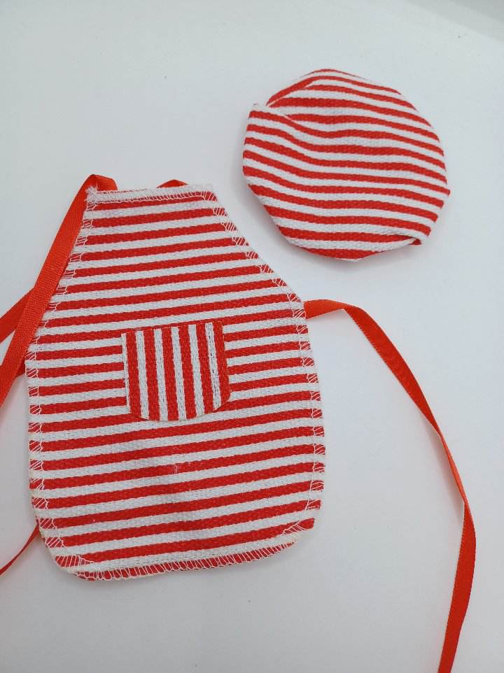 Red & White Apron & Chef's Hat Outfit