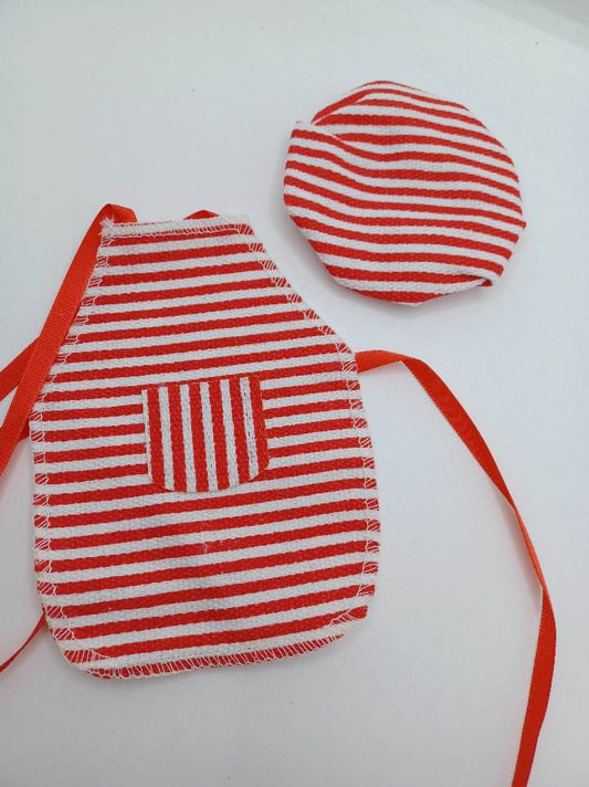 Red & White Apron & Chef's Hat Outfit