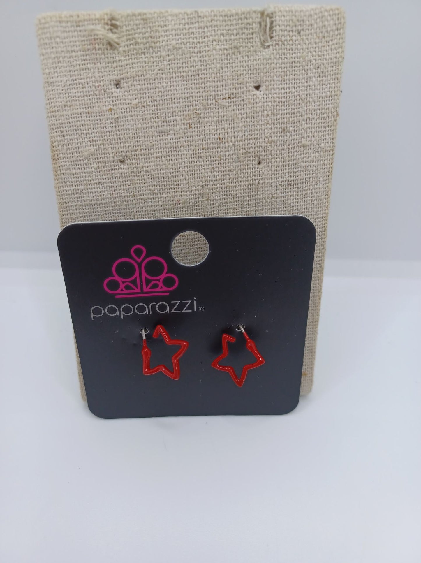 Red Star Hoop Earrings