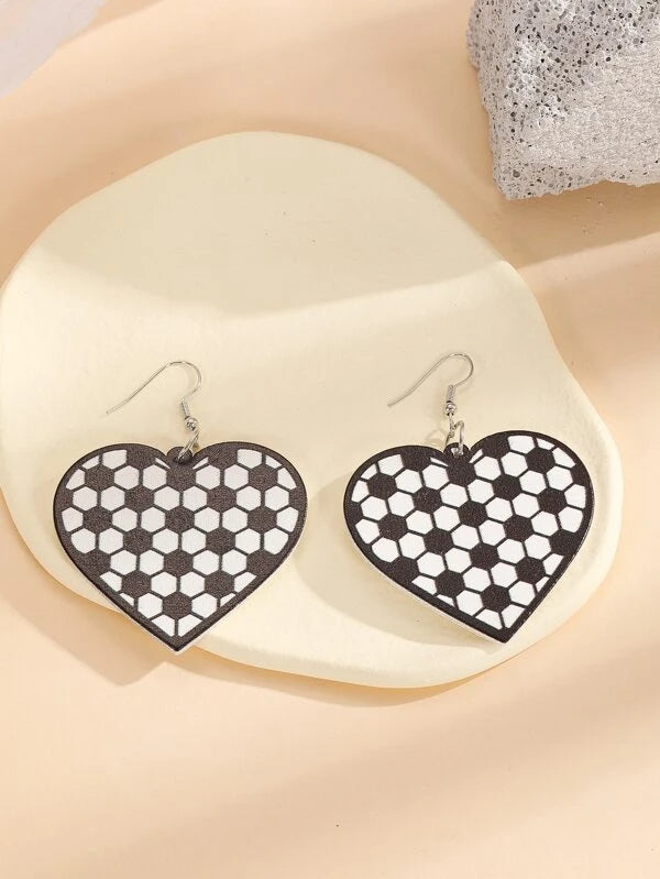 Soccer Heart Earrings