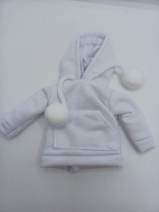 White Hooded Sweatshirt w/ White Poms