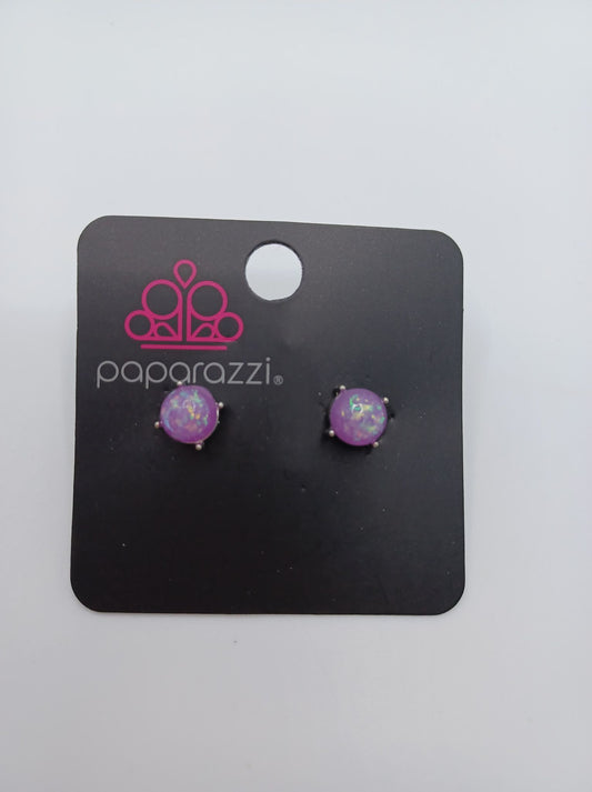 Purple Iridescent Glitter Earrings