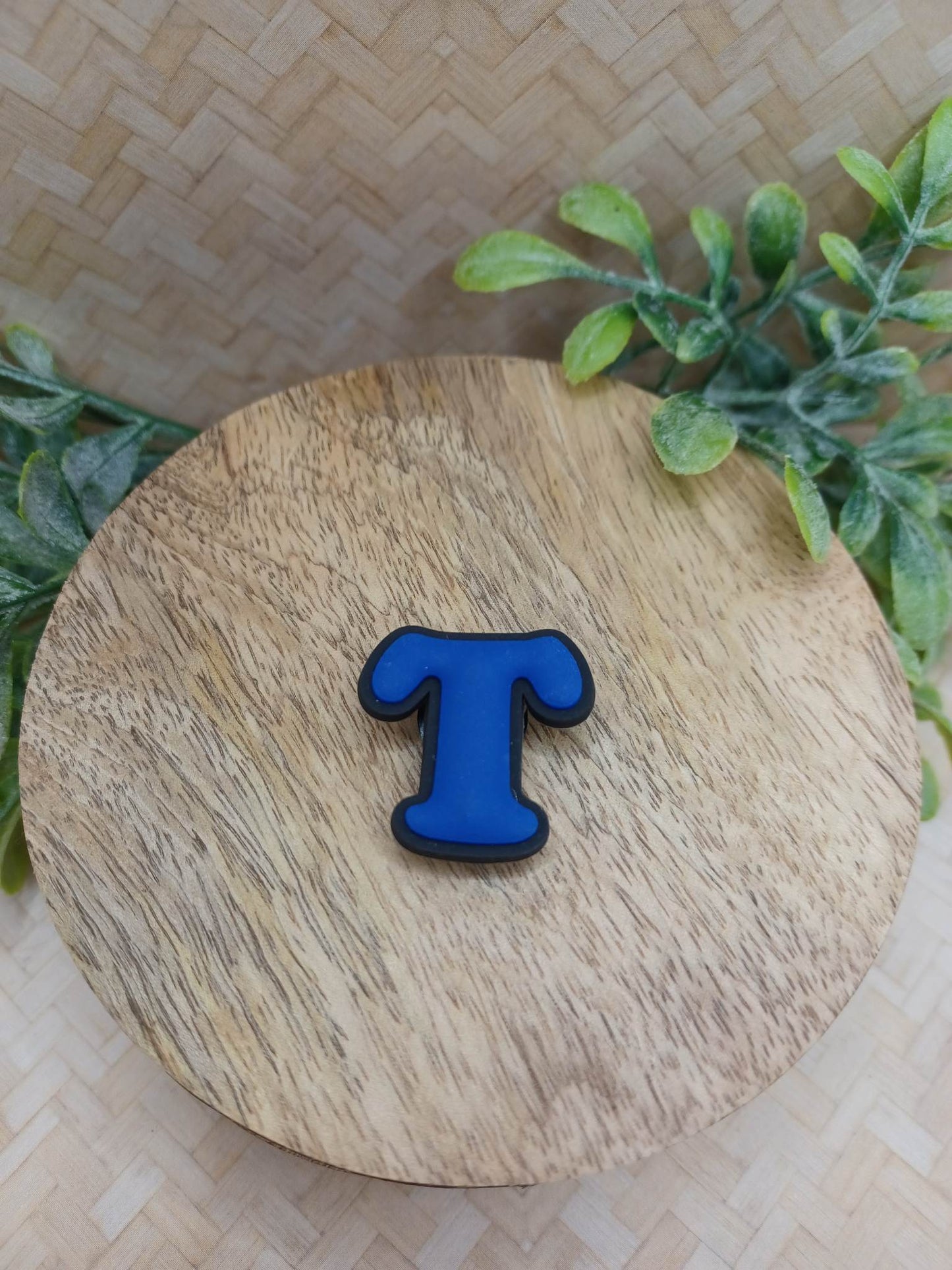 Blue "T" Shoe Charm Accessory